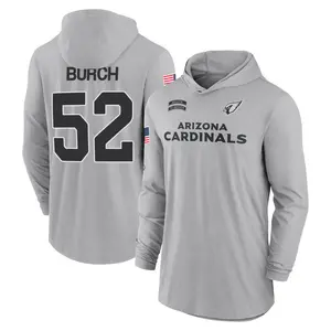 Men's Jordan Burch Arizona Cardinals Gray 2024 Salute to Service Lightweight Performance Long Sleeve Hooded T-Shirt