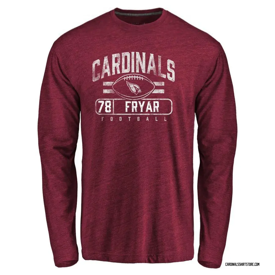 Men's Josh Fryar Arizona Cardinals Flanker Tri-Blend Long Sleeve T-Shirt - Garnet