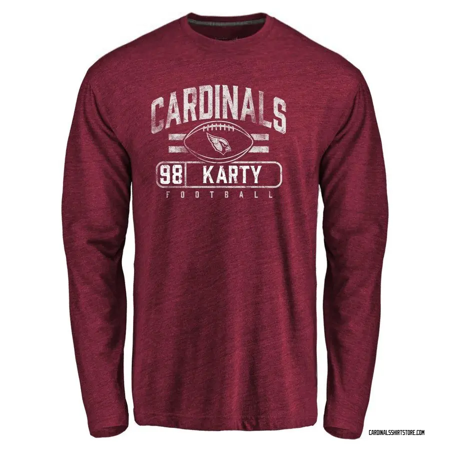 Men's Joshua Karty Arizona Cardinals Flanker Tri-Blend Long Sleeve T-Shirt - Garnet
