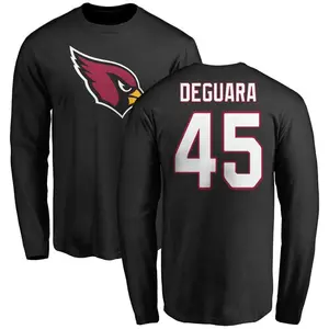 Men's Josiah Deguara Arizona Cardinals Name & Number Logo Long Sleeve T-Shirt - Black