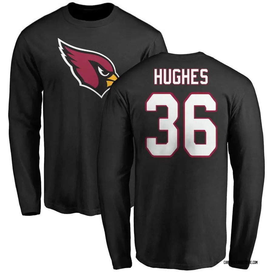 Men's JuJu Hughes Arizona Cardinals Name & Number Logo Long Sleeve T-Shirt - Black