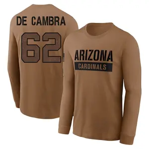 Men's Ka'ena De Cambra Arizona Cardinals Brown 2023 Salute To Service Long Sleeve T-Shirt
