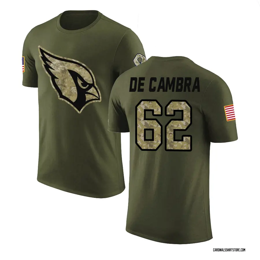 Men's Ka'ena De Cambra Arizona Cardinals Olive Salute to Service Legend T-Shirt
