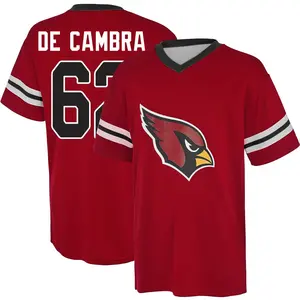 Men's Ka'ena De Cambra Arizona Cardinals Red Name & Number Game Day V-Neck T-Shirt