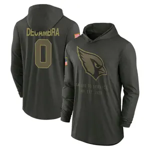 Men's Ka'ena Decambra Arizona Cardinals Forest/Green 2025 Salute to Service Sideline Lightweight Hooded Pullover Long Sleeve T-S