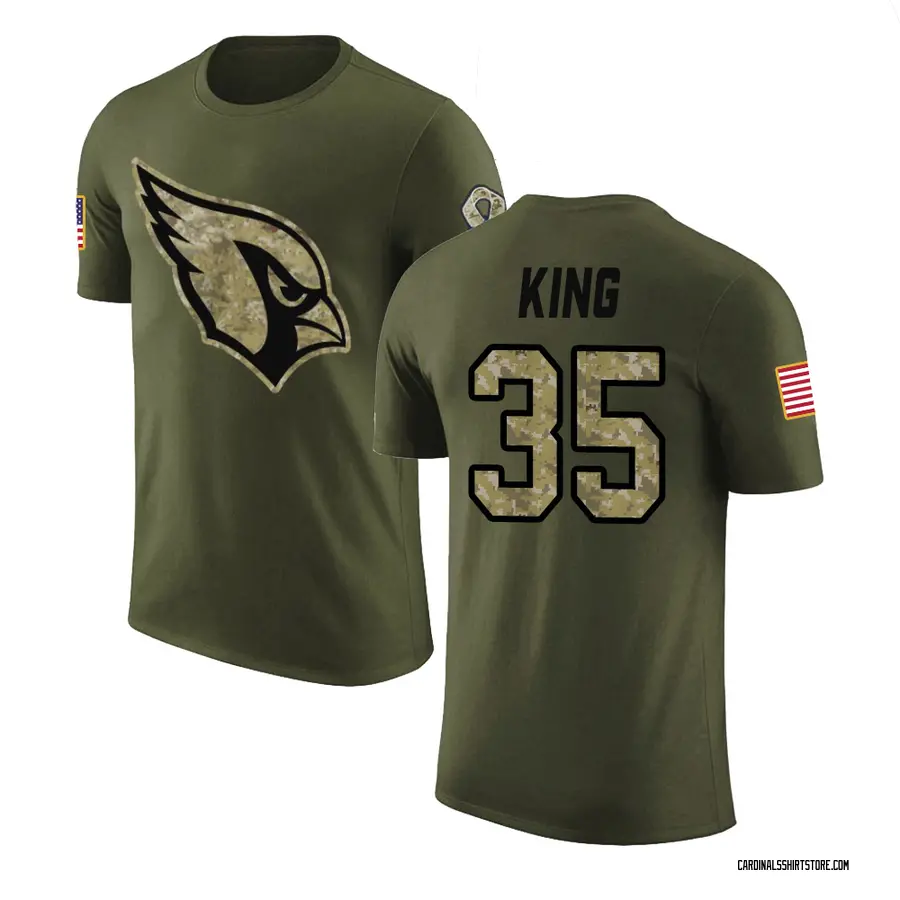 Men's Kalen King Arizona Cardinals Olive Salute to Service Legend T-Shirt