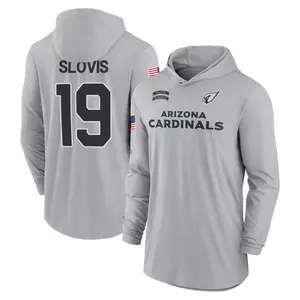 Men's Kedon Slovis Arizona Cardinals Gray 2024 Salute to Service Lightweight Performance Long Sleeve Hooded T-Shirt