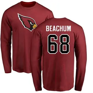 Men's Kelvin Beachum Arizona Cardinals Name & Number Logo Long Sleeve T-Shirt - Maroon
