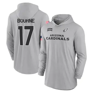 Men's Kendrick Bourne Arizona Cardinals Gray 2024 Salute to Service Lightweight Performance Long Sleeve Hooded T-Shirt