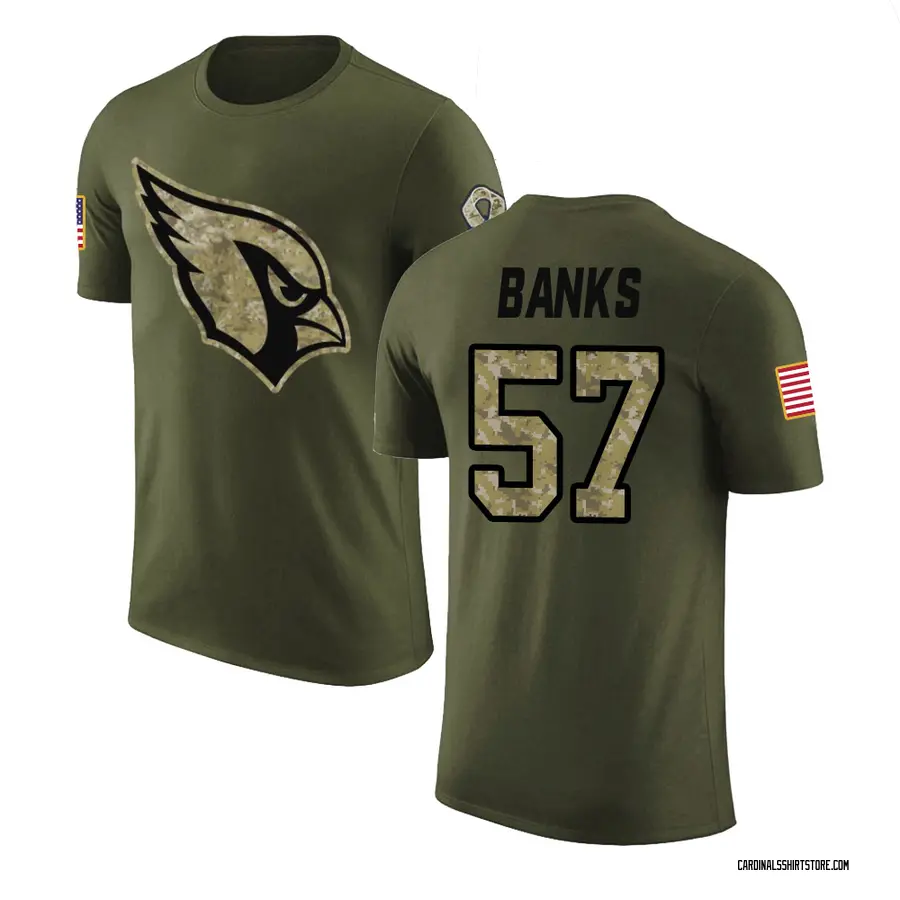 Men's Keshawn Banks Arizona Cardinals Olive Salute to Service Legend T-Shirt