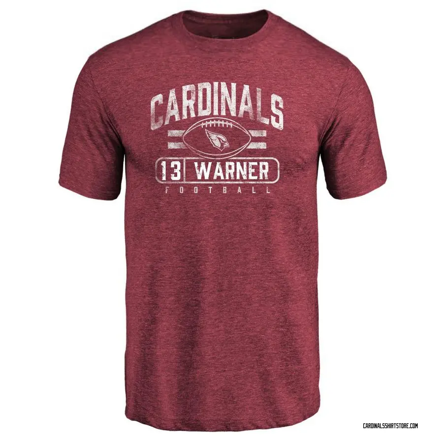 Men's Kurt Warner Arizona Cardinals Flanker Tri-Blend T-Shirt - Maroon
