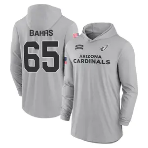 Men's Kyon Barrs Arizona Cardinals Gray 2024 Salute to Service Lightweight Performance Long Sleeve Hooded T-Shirt