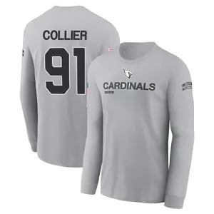 Men's L.J. Collier Arizona Cardinals Gray 2024 Salute to Service Long Sleeve T-Shirt
