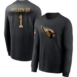 Men's Mack Wilson Sr. Arizona Cardinals Black 2020 Salute To Service Sideline Performance Long Sleeve T-Shirt