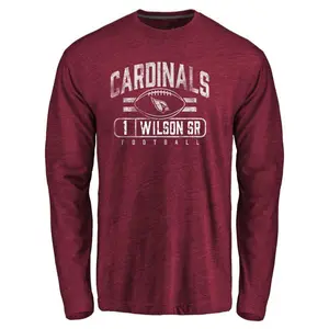 Men's Mack Wilson Sr. Arizona Cardinals Flanker Tri-Blend Long Sleeve T-Shirt - Garnet