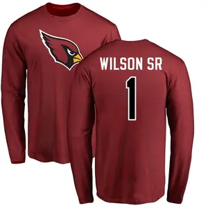 Men's Mack Wilson Sr. Arizona Cardinals Name & Number Logo Long Sleeve T-Shirt - Maroon