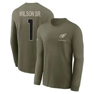 Men's Mack Wilson Sr. Arizona Cardinals Olive 2025 Salute to Service Sideline Long Sleeve T-Shirt