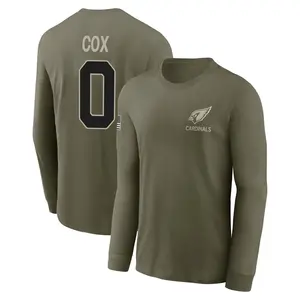 Men's Marques Cox Arizona Cardinals Olive 2025 Salute to Service Sideline Long Sleeve T-Shirt