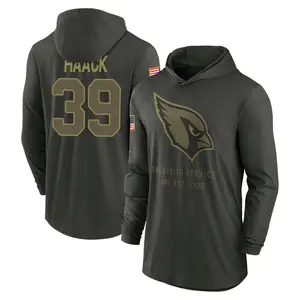 Men's Matt Haack Arizona Cardinals Forest/Green 2025 Salute to Service Sideline Lightweight Hooded Pullover Long Sleeve T-Shirt