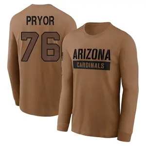 Men's Matt Pryor Arizona Cardinals Brown 2023 Salute To Service Long Sleeve T-Shirt