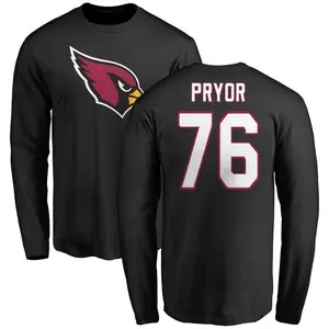 Men's Matt Pryor Arizona Cardinals Name & Number Logo Long Sleeve T-Shirt - Black