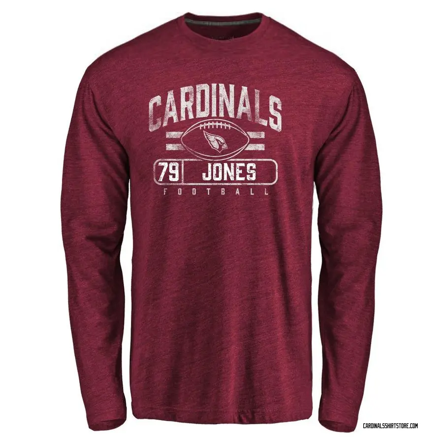 Men's Matthew Jones Arizona Cardinals Flanker Tri-Blend Long Sleeve T-Shirt - Garnet