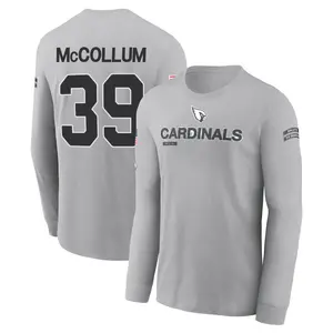 Men's Nate McCollum Arizona Cardinals Gray 2024 Salute to Service Long Sleeve T-Shirt