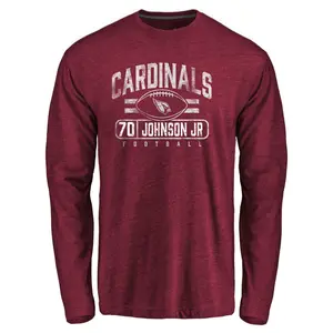 Men's Paris Johnson Jr. Arizona Cardinals Flanker Tri-Blend Long Sleeve T-Shirt - Garnet