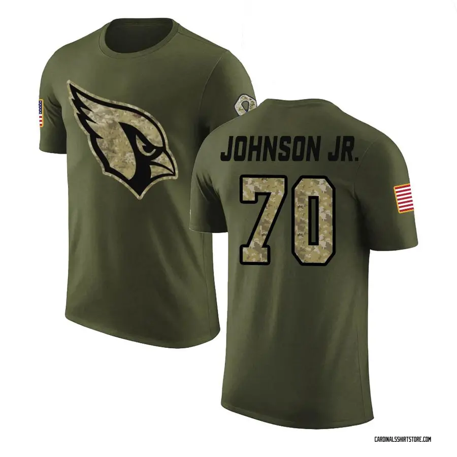 Men's Paris Johnson Jr. Arizona Cardinals Olive Salute to Service Legend T-Shirt