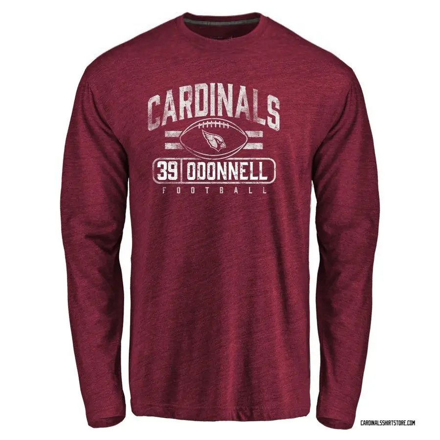 Men's Pat O'Donnell Arizona Cardinals Flanker Tri-Blend Long Sleeve T-Shirt - Garnet