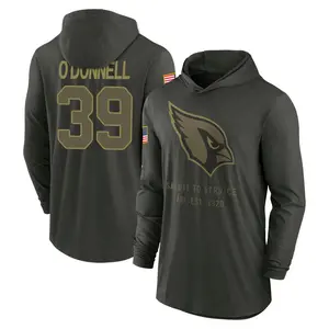 Men's Pat O'Donnell Arizona Cardinals Forest/Green 2025 Salute to Service Sideline Lightweight Hooded Pullover Long Sleeve T-Shi
