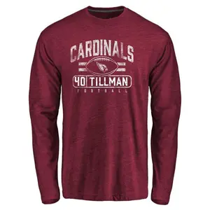 Men's Pat Tillman Arizona Cardinals Flanker Tri-Blend Long Sleeve T-Shirt - Garnet
