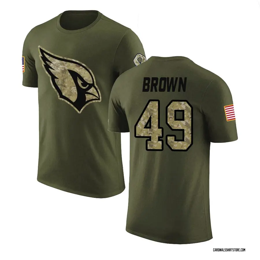 Men's Pharaoh Brown Arizona Cardinals Olive Salute to Service Legend T-Shirt