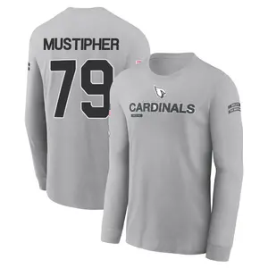 Men's PJ Mustipher Arizona Cardinals Gray 2024 Salute to Service Long Sleeve T-Shirt