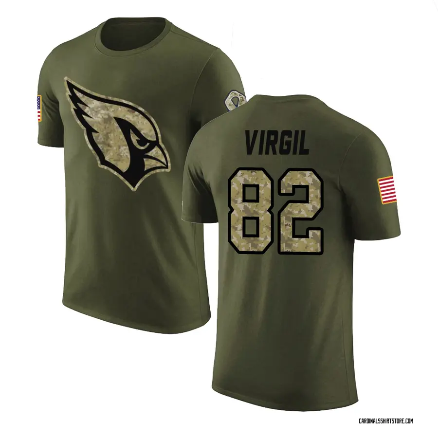 Men's Reggie Virgil Arizona Cardinals Olive Salute to Service Legend T-Shirt