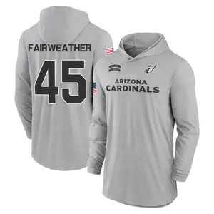 Men's Rivaldo Fairweather Arizona Cardinals Gray 2024 Salute to Service Lightweight Performance Long Sleeve Hooded T-Shirt