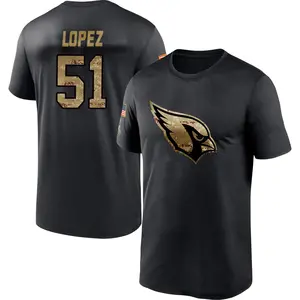 Men's Roy Lopez Arizona Cardinals Black 2020 Salute To Service Performance T-Shirt