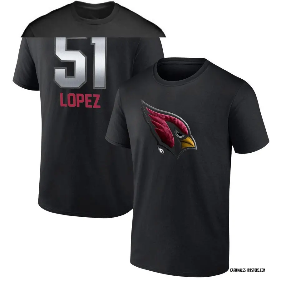 Men's Roy Lopez Arizona Cardinals Midnight Mascot T-Shirt - Black