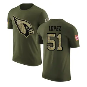 Men's Roy Lopez Arizona Cardinals Olive Salute to Service Legend T-Shirt