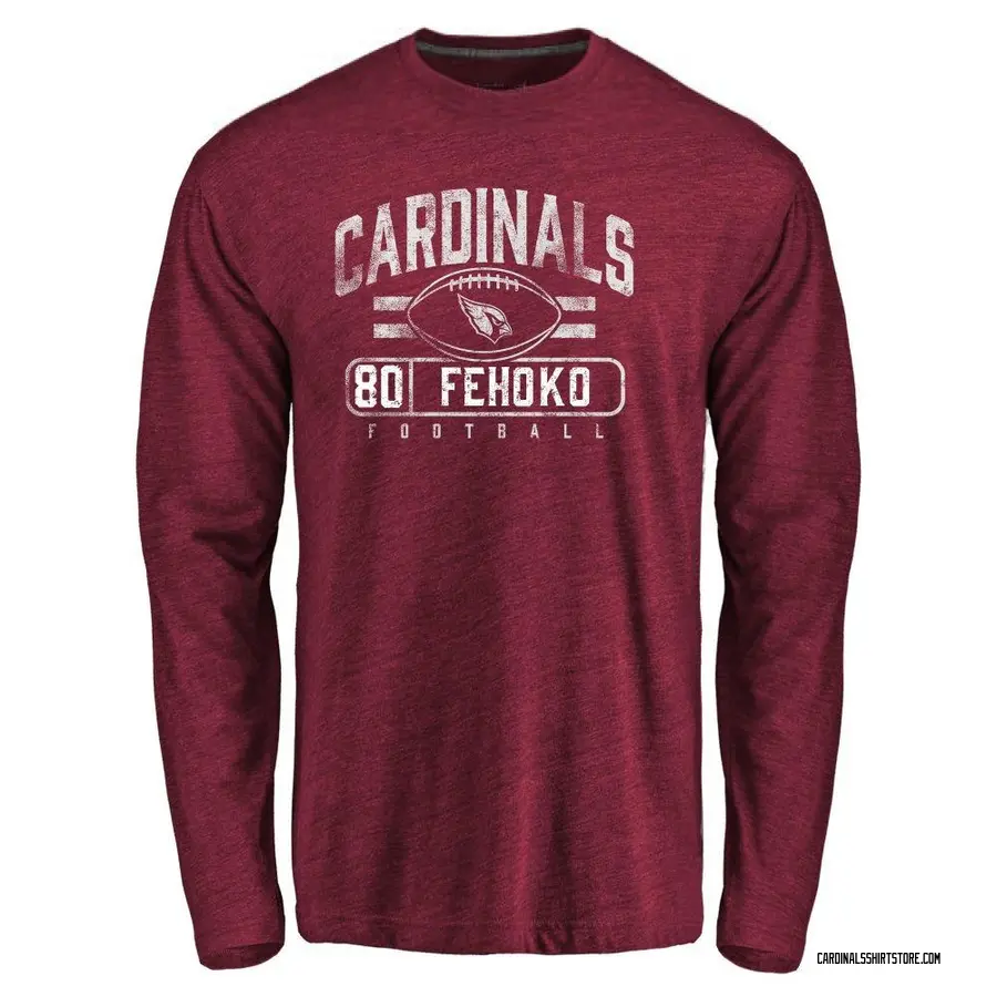 Men's Simi Fehoko Arizona Cardinals Flanker Tri-Blend Long Sleeve T-Shirt - Garnet