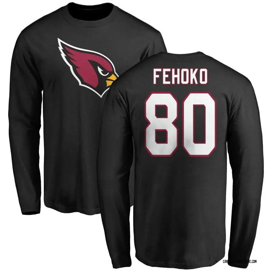 Men's Simi Fehoko Arizona Cardinals Name & Number Logo Long Sleeve T-Shirt - Black