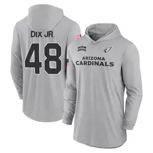 Men's Stephen Dix Jr. Arizona Cardinals Gray 2024 Salute to Service Lightweight Performance Long Sleeve Hooded T-Shirt