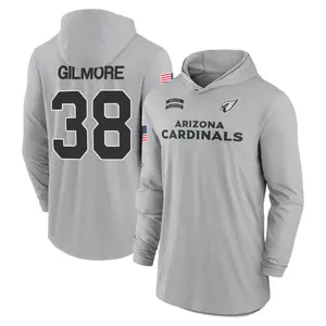 Men's Steven Gilmore Arizona Cardinals Gray 2024 Salute to Service Lightweight Performance Long Sleeve Hooded T-Shirt