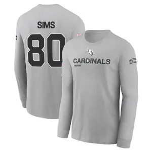 Men's Steven Sims Arizona Cardinals Gray 2024 Salute to Service Long Sleeve T-Shirt