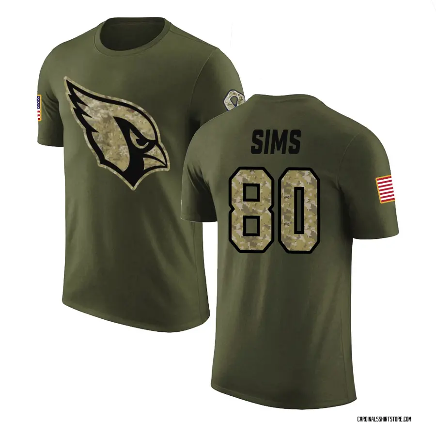 Men's Steven Sims Arizona Cardinals Olive Salute to Service Legend T-Shirt