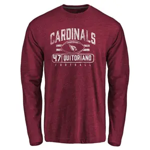 Men's Teagan Quitoriano Arizona Cardinals Flanker Tri-Blend Long Sleeve T-Shirt - Garnet