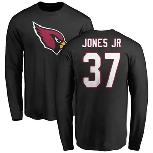 Men's Tony Jones Jr. Arizona Cardinals Name & Number Logo Long Sleeve T-Shirt - Black