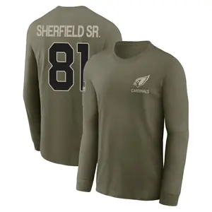 Men's Trent Sherfield Sr. Arizona Cardinals Olive 2025 Salute to Service Sideline Long Sleeve T-Shirt