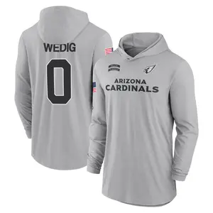 Men's Trey Wedig Arizona Cardinals Gray 2024 Salute to Service Lightweight Performance Long Sleeve Hooded T-Shirt