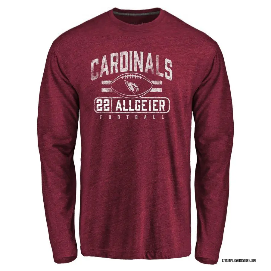 Men's Tyler Allgeier Arizona Cardinals Flanker Tri-Blend Long Sleeve T-Shirt - Garnet